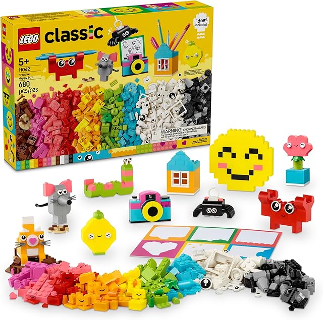 The LEGO Classic Creative Happy Box Building Toy Set - Building Blocks Toy for Kids, Boys and Girls, Ages 5+ - Learning and Educational Toy for Preschool - Gift Idea for Birthdays - 11042