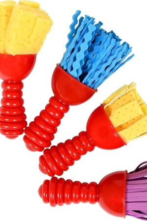 The READY 2 LEARN Textured Art Tools - Set of 4 - Jumbo Paint Brushes for Toddlers and Kids - Set 2 - DIY Patterns and Effects, Plastic, Multicolor