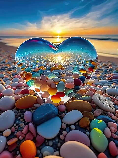 The Jigsaw Puzzles for Adults 1000 Pieces, Love Pebbles Beach Puzzle, Impossible Difficult Hard Fun 1000 Piece Jigsaw Puzzles for Adults
