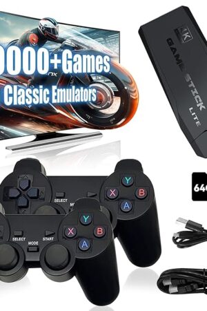 The Retro Game Console 64G Video Game Console Built in 20000 Games 9 emulators with Two Wireless Controller, Plug and Play Games,Kids Gift