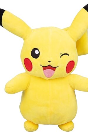 The Pokemon 12" Large Winking Pikachu Plush - Officially Licensed - Generation 1 Figure - Authentic Soft Stuffed Animal Toy - Holiday Christmas Stocking Stuffer Gift for Kids, Boys, Girls - 2+