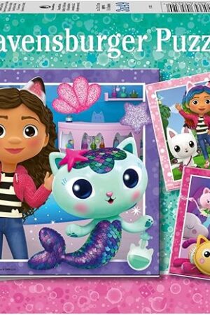 The Ravensburger Gabby's Dollhouse 3 x 49 Piece Jigsaw Puzzle Set for Kids - Screen-Free Activity Boosts Concentration and Focus