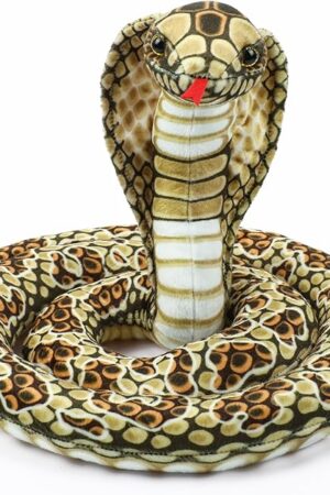 The Romart Cobra Snake Stuffed Animals: 67-inch Large Realistic Cobra Plush Toy Giant Long Lifelike Stuffed Animals Snake Plushie Gifts for Kids Boys Girls Christmas, Wild Animals Party Decor (Brown)
