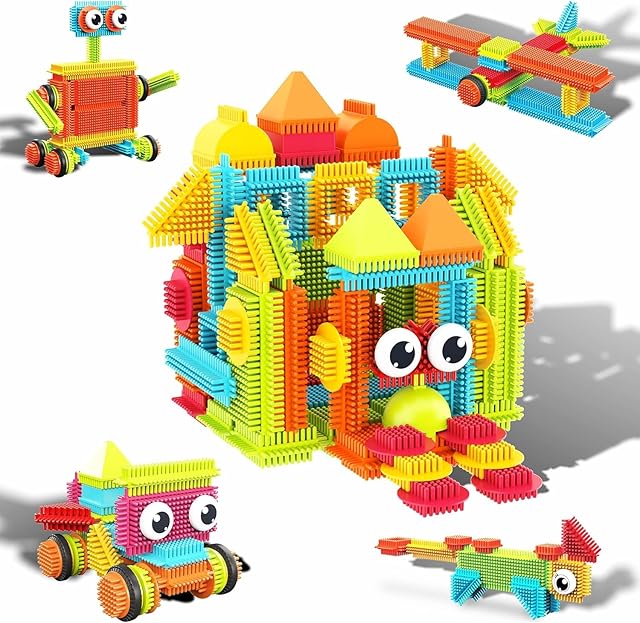 The PicassoTiles 120pcs Hedgehog Interlocking Building Blocks Tiles Construction Toy Set Learning Playset STEAM Development Preschool Kindergarten Toy for Kids Age3+ PTB120