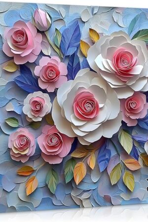 The Rose Flower Puzzles for Adults 1000 Pieces, Mosaic Plant Floral Puzzle Art, Spring Flower Garden Puzzles Unique, Colorful Flower Jigsaw Puzzle Challenging
