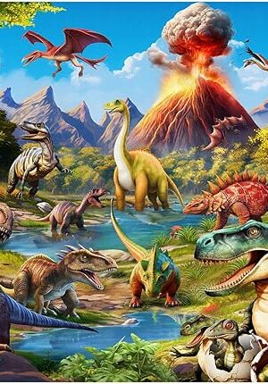 The Puzzles for Kids Ages 5-8 6-8 Year Old 100 Piece Puzzles for Kids Dinosaur World Puzzle Kids Puzzles Ages 8-10 100 Piece Puzzle for Adults Learning Educational Puzzles for Boys Girls(15 "X 10")