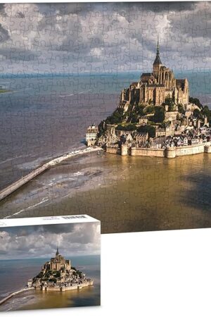 The Puzzle Canvas Wall Art 366 Plastic Pieces for Adults - Henry Do - Aerial Photography - Mont Saint Michel Island, France - Unique Gift & Home Décor with Jigsaw Puzzle Artwork [HN1313]