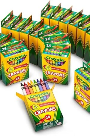 The Crayola Crayons Bulk (24 Packs), Teacher Supplies, Kids Back to School Essentials, Classroom Must Haves for Preschool & Kindergarten, Ages 3+