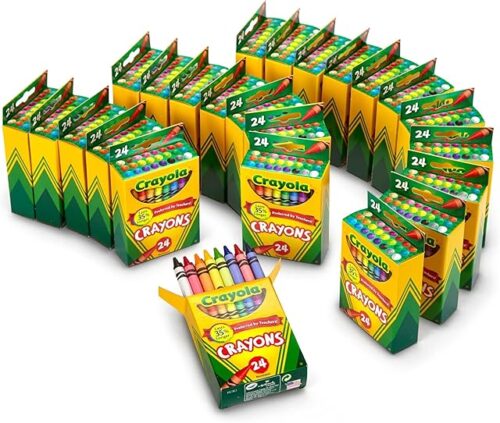 The Crayola Crayons Bulk (24 Packs), Teacher Supplies, Kids Back to School Essentials, Classroom Must Haves for Preschool & Kindergarten, Ages 3+