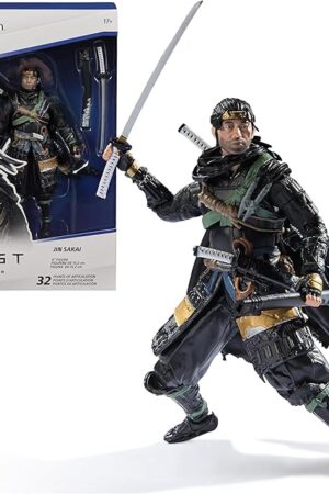 The PlayStation, Ghost of Tsushima, 6? Jin Sakai Samurai Action Figure & 2 Accessories, The Shapes Collection, for PS5 Fans & Collectors Ages 17+