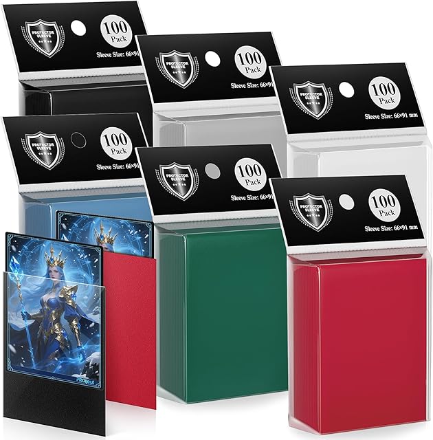 The 600 Pack MTG Card Sleeves, Matte Dual Card Sleeves with Opaque Back & Smooth Shuffle, Tear Resistant Card Protectors for MTG, TCG and Game Cards (6 Colors)