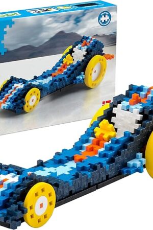 The PLUS PLUS - GO! Desert Dragster - 275 Pieces - Model Vehicle Building Stem/Steam Toy, Interlocking Mini Puzzle Blocks for Kids