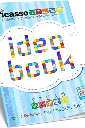 The PicassoTiles Magnetic Tile Building Idea Book 230 Pages Illustrated Design Guide with 300 Creative Builds for Kids STEM Learning Creativity and Brain Development Educational Toy Ages 3 Plus PTIDEABOOK
