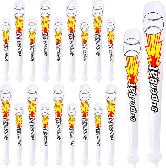 The 20 Pack Inflatable Baseball Bats 24 Inch and 40 Inch Baseball bat inflates Bulk Blow Up Baseball Bats for Summer Pool Baseball Theme Birthday Party Favors