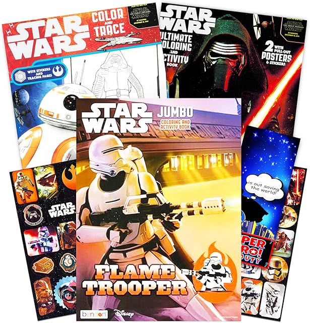 The Star Wars Coloring Book Bundle with Stickers and More (3 Jumbo Books - Over 200 Pages Total, Over 30 Stickers)