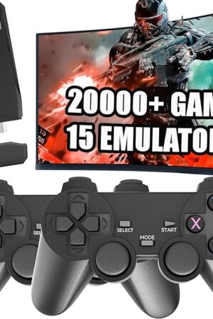 The Retro Gaming Console, Wireless Game Stick Plug and Play Video Games Console with 20,000+ Games Handheld Game Console Built in Retro Emulators Game Console Support 2 Player & TV HDMI(64G)