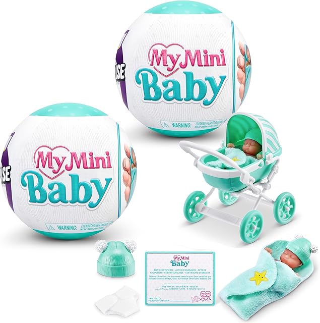 The 5 Surprise My Mini Baby Series 1 (2 Pack) by ZURU, Collectible Mystery Capsule, Toy for Girls, Realistic Miniature Baby, Playset and Accessories