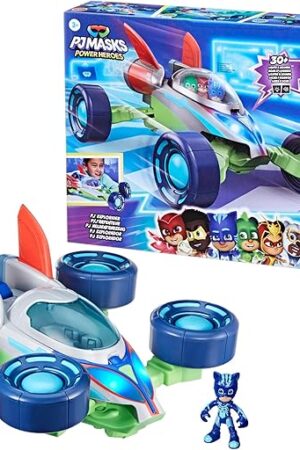The PJ Masks Power Heroes PJ Hero Vehicle, Convertible Hero Flash Vehicle of Power Heroes with 3 Modes, Lights and Sounds