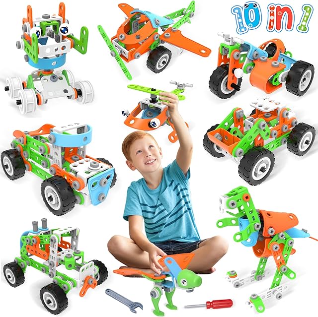 The MOONTOY 218PCS STEM Toys Building Toy for Kids Ages 4-8 Boys,Birthday Gifts Game Educational Stem Projects for 5+ Year Old,Building Block Creative Stem Activities for Kids Ages 5-7 4-8 6-8 8-12 Boys
