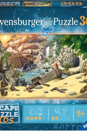 The Ravensburger Escape Kids Puzzle - Pirate’s Peril | 368 Piece Jigsaw Game for Kids | Engaging Storyline with Hidden Riddles | Quality Materials, Matte Finish | FSC Certified, Climate Pledge Friendly