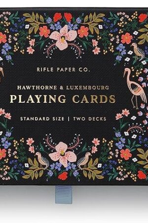 The RIFLE PAPER CO. Themed Playing Cards Set of 2 | Standard Deck of Cards for Adults, for Card Games and Poker at Home or Party, Beautiful Printed Floral Design, Luxembourg