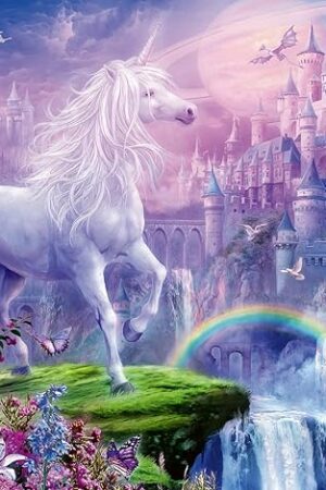 The Ravensburger Unicorn Kingdom 100 Piece XXL Glitter Jigsaw Puzzle for Kids - 12907 - Every Piece is Unique, Pieces Fit Together Perfectly