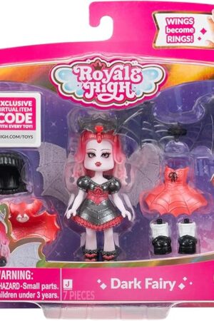The Royale High 3? Dark Fairy Fashion Doll - 1 Figure with 9 Fashion Accessories - Virtual Item Code Included - Series 1 - Ages 5+