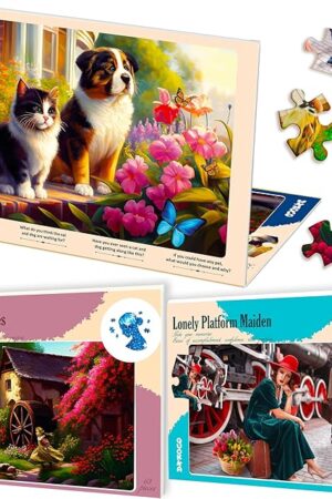 The QUOKKA 63 Piece Dementia Activities for Adults - 3 Set Dementia Puzzles for Elderly - Large Piece Gifts Products for Seniors - Alzheimer Jigsaw Puzzle Games for Adults - Riverside, Platform, Animals