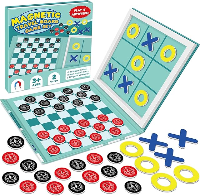 The Torlam Magnetic Travel Games for Kids, Board Game Chess Party Camping Games Road Family Night Car Trip Games Activities for Kids and Adults