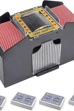 The S SUNSBELL Automatic Card Shuffler for Five Crowns Card Game, Battery Operated Poker Shuffling Machine, Poker Card Shuffler, Card Shuffler 4 Deck Automatic for Poker, Blackjack