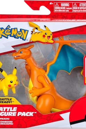 The Pokémon PKW3459 - Glurak & Pikachu Battle Figures Set Mobile Glurak with Pikachu
