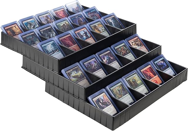 The D DACCKIT Card Sorting Tray for Trading Cards, Card Sorter Tray Compatible with Sports Cards, Top Loloaders and Magnetic Card Holders(3 Pack)