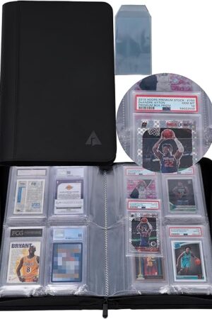 The Rayvol PSA-Sized Slab Binder, Graded Card Binder fit 40 PSA Slabs Includes 40 PSA-Sized Sleeves, 4 Pockets Top Loading Graded Card Holder Storage Album