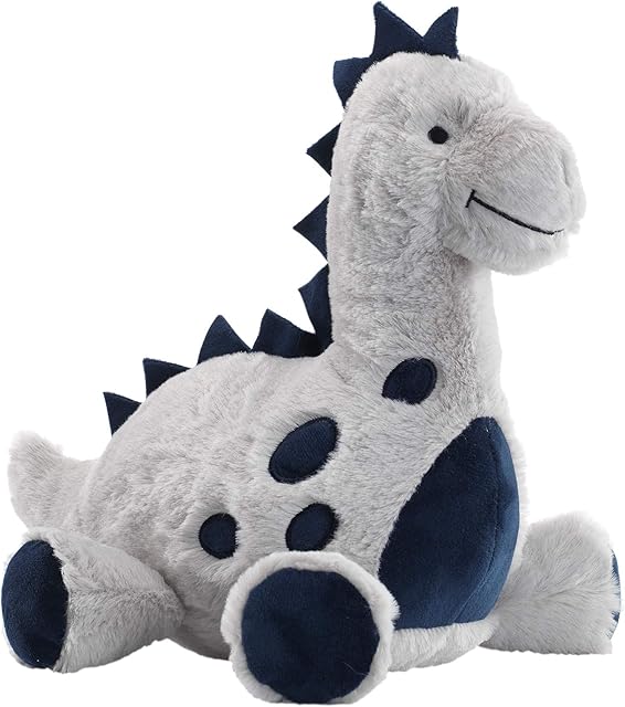 The Lambs & Ivy Baby Dino Blue/Gray Plush Dinosaur Stuffed Animal Toy Plushie- Spike