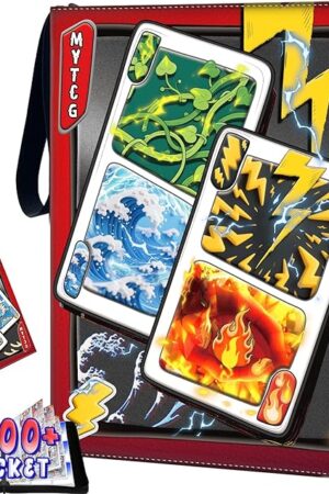 The Pokemon Card Binder, 1008 Trading Card Binder 9 Pocket, 3-Ring Card Binder with 56 Page Removable Sleeves, High Storage Trading Card Holder Collection Card Album Carrying Organizer for MTG TCG Cards