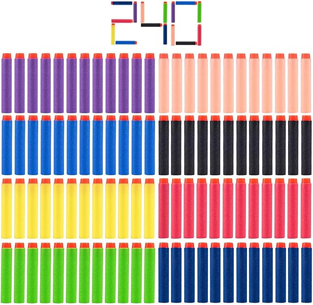 The 240 Pcs Colorful Refill Darts Bullets Ammo Pack for Nerf N-Strike Elite Series Blasters