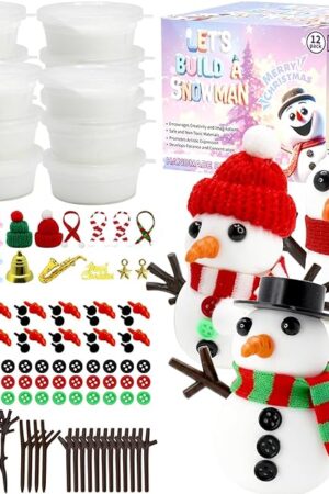 The Rtisaeu 12 Pack Christmas Snowman Crafts for Kids, Build a Snowman Kit Indoor Decorations, DIY Snowman Kit Christmas Stocking Stuffers Gift Snowman Making Kit Toys for Activities Party Supplies