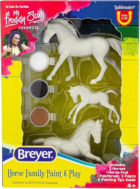 The Breyer Horses Stablemates Horse Family Paint Set | 3 Horse Set | 1:32 Scale | Horse Toy | Model #4239, White