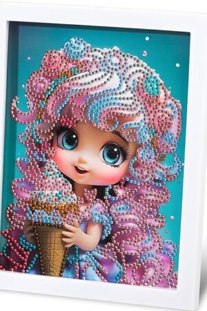 The PracticeJQDEN 5D Diamond Art Kits for Kids, Gem Art Paint with Diamonds, Diamond Painting Arts and Crafts Kits for Girls, Gifts Ideas for Kids 4-12