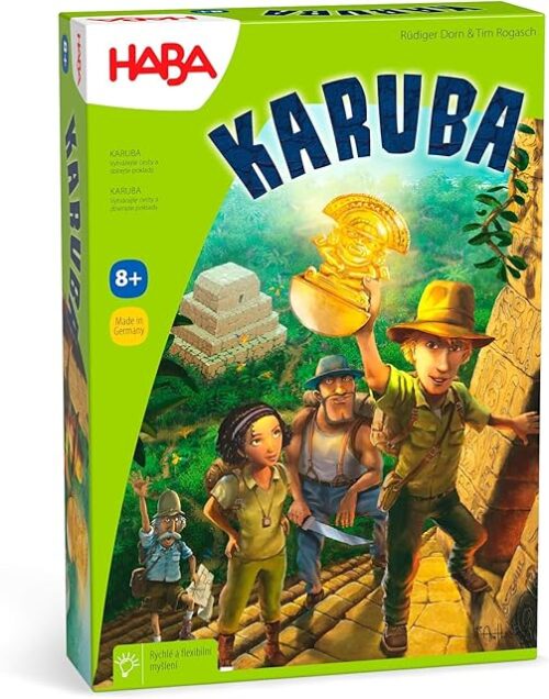 The HABA Karuba - Jungle Adventure Tile Placement Family Puzzle Game - Exciting Family Games & Kids Board Games Ages 8-12 (Made in Germany)