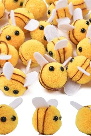 The Redvigh Felt Bees Bulk 30PCS, Wool Felt Bee Craft Cute Plush Bee for Crafts DIY Costume Accessories for Jewelry Hat