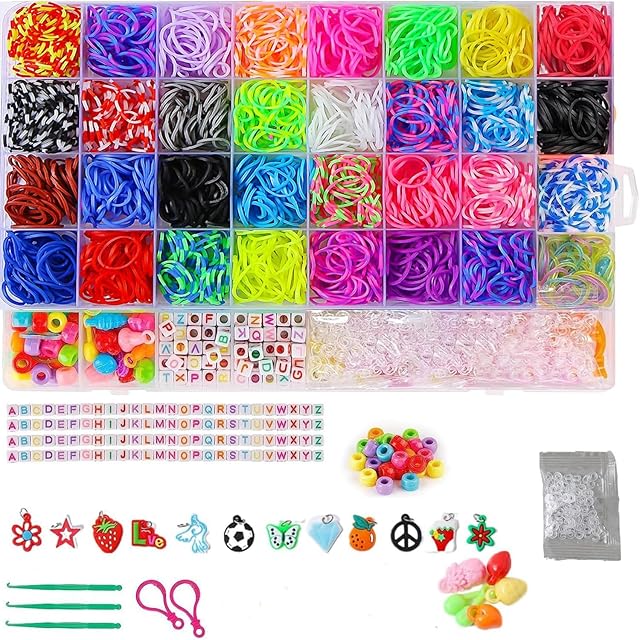 The DDCOWP 2500+ Rubber Band Bracelet Kit, Loom Bracelet Making Kit for Kids, Rubber Bands Refill Loom Set, Loom Bands Kit