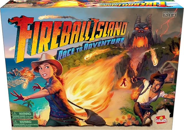 The Goliath Fireball Island Board Game - Unique Game Board and Components, 2-4 Players Ages 7 and Up