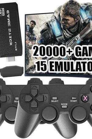 The Retro Gaming Console, Plug and Play Video Games Console Wireless Game Stick with 20000+ Games Retro Handheld Game Console Built-in 15 Emulators 64G, 4K HDMI Output, 2.4G Wireless Controllers