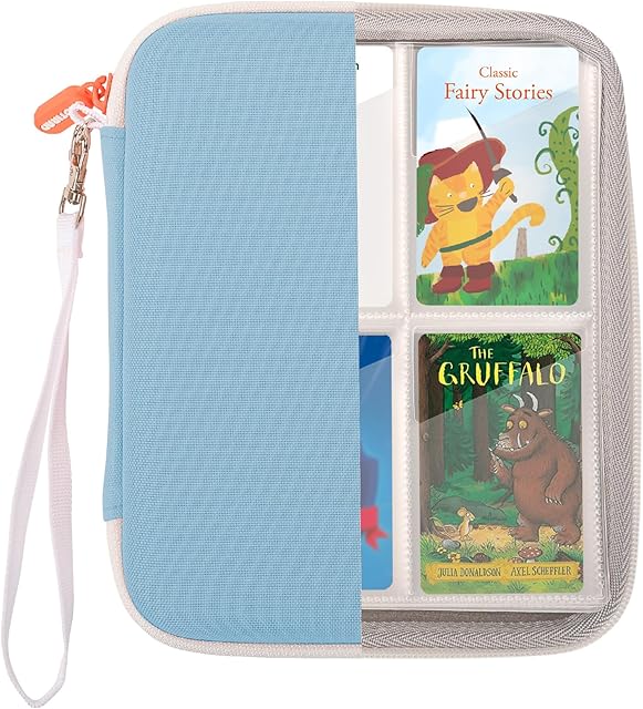 The Card Binder for Yoto Player Cards with 80 Pockets, Yoto Card Holder with 10 Removable Sleeves, Carrying Case for Yoto Cards with Hand Strap, Blue