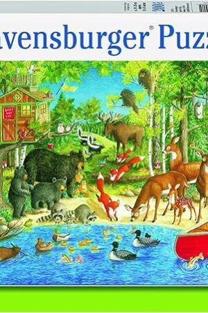 The Ravensburger - Woodland Friends - 200 Piece Jigsaw Puzzle - Exciting Imagery of Quaint Animals Swimming and Romping in The Forest - Premium Quality - Ideal Gift - Screen-Free Fun - Children Ages 8+
