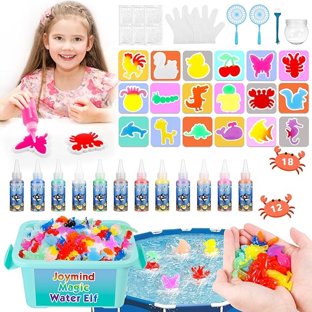 The DlY Water Sprite kit - Aqua Fairy Water Gel Kit -12 Magic Gels and 18 Molds - Birthday Party Favor Aqua Art DIY STEM Birthday Gifts for Girls and Boys