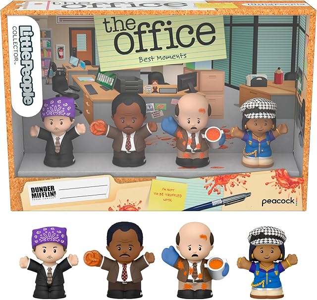 The Little People Collector The Office Best Moments from US TV Show Special Edition Set for Adults & Fans in Display Box, 4 Figures