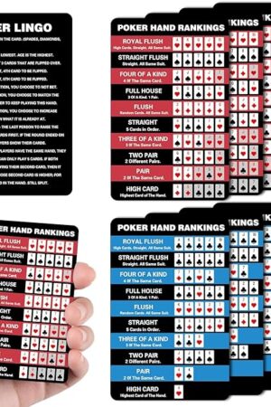 The Poker Hand Rankings Chart Rules Cheat Sheet Cards Poker Hands Ranking Card Beginners Quick Reference Guide Cheat Sheet for Texas Hold
