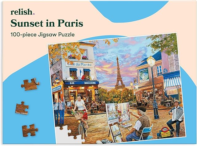 The Relish 100 Piece Puzzles for Adults, Sunset in Paris Dementia Jigsaw Puzzle, Dementia Activities for Seniors